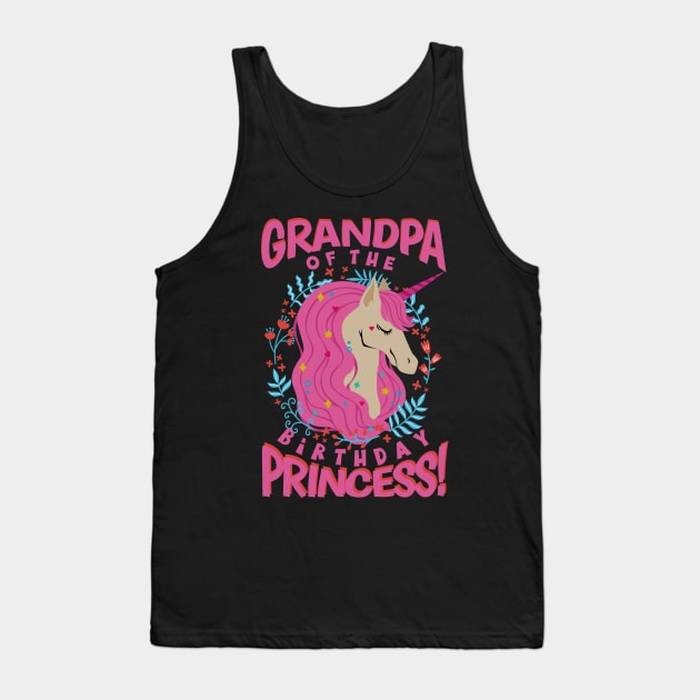 Grandpa of the Birthday Princess Unicorn Tank Top by aneisha